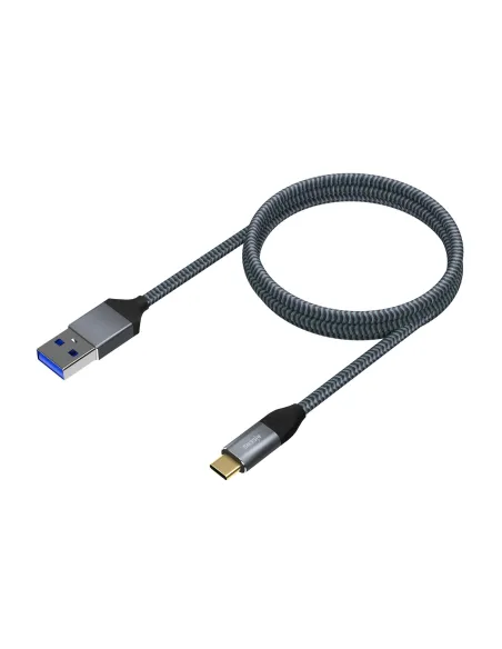 Aisens A107-0630 Cable USB-C 3.1 Gen2 10Gbps 3A a USB-A 0.5M Aluminio Gris