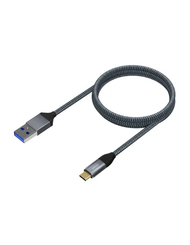 Aisens A107-0631 Cable USB-C 3.1 Gen2 10Gbps 3A a USB-A 1M Aluminio Gris