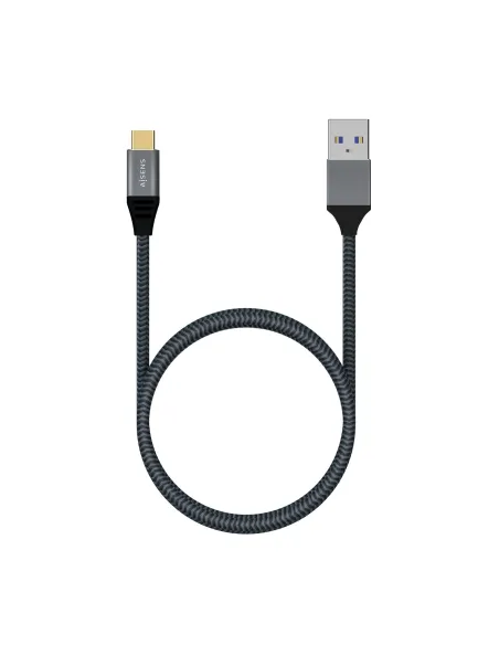Aisens A107-0631 Cable USB-C 3.1 Gen2 10Gbps 3A a USB-A 1M Aluminio Gris