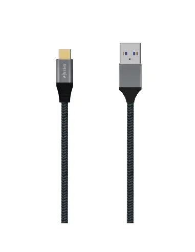 Aisens A107-0631 Cable USB-C 3.1 Gen2 10Gbps 3A a USB-A 1M Aluminio Gris