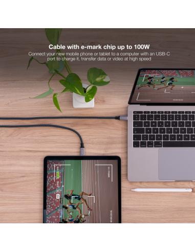 Nanocable 10.01.4102-COMB Cable USB-C 3.1 Macho/Macho 2M Gris/Negro