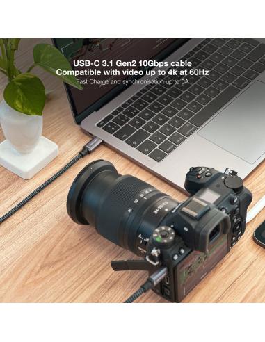 Nanocable 10.01.4102-COMB Cable USB-C 3.1 Macho/Macho 2M Gris/Negro