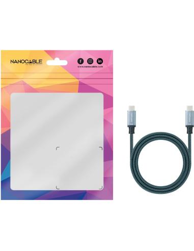 Nanocable 10.01.4102-COMB Cable USB-C 3.1 Macho/Macho 2M Gris/Negro