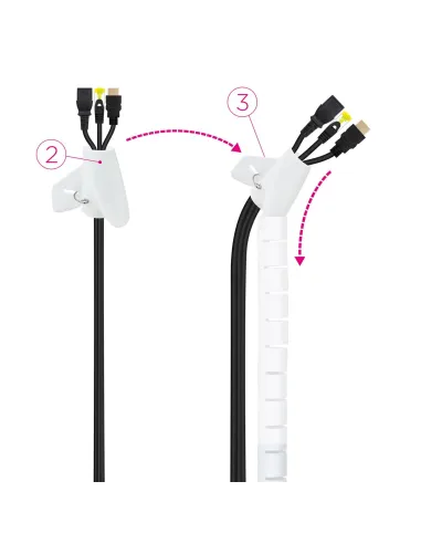 Nanocable 10.36.0001-W Organizador de Cables Flexible 25mm 1M Blanco