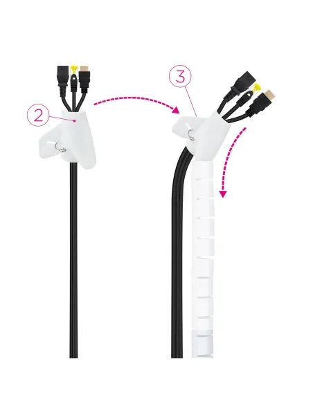 Nanocable 10.36.0001-W Organizador de Cables Flexible 25mm 1M Blanco