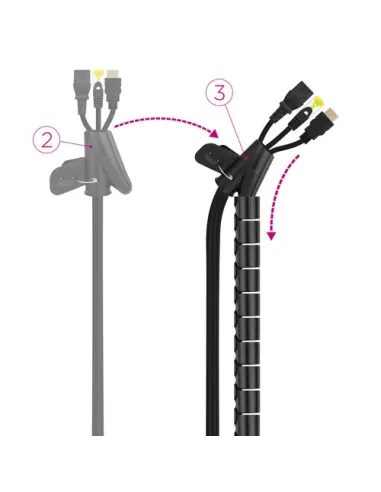 Nanocable Organizador de Cables Flexible 25 mm 3M Negro