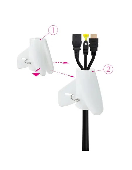 Nanocable 10.36.0003-W Organizador de Cables Flexible 25mm 3M Blanco