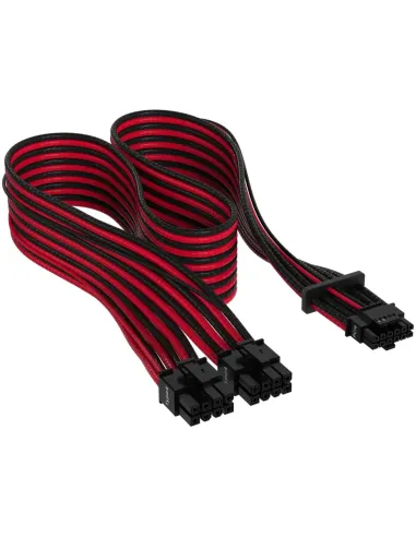 Corsair Cable Premium con Fundas PCIe Gen 5 12VHPWR 600 W y 12+4 Patillas con Funda Rojo/Negro