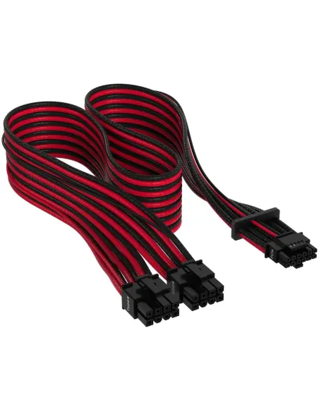 Corsair Cable Premium con Fundas PCIe Gen 5 12VHPWR 600 W y 12+4 Patillas con Funda Rojo/Negro