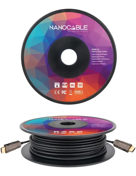 Nanocable 10.15.2030 Cable HDMI V2.0 AOC 4K 60Hz Macho/Macho 30m Negro