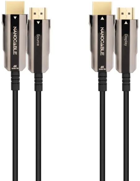 Nanocable 10.15.2050 Cable HDMI V2.0 AOC 4K 60Hz Macho/Macho 50m Negro