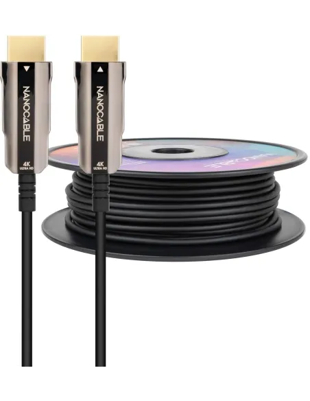 Nanocable 10.15.2050 Cable HDMI V2.0 AOC 4K 60Hz Macho/Macho 50m Negro