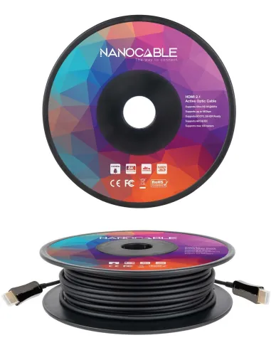 Nanocable 10.15.2150 Cable HDMI V2.1 AOC 8K 60Hz Macho/Macho 50m Negro
