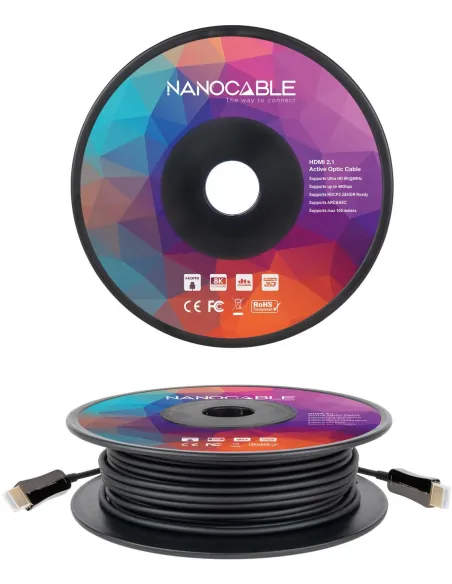 Nanocable 10.15.2180 Cable HDMI V2.1 AOC 8K 60Hz Macho/Macho 80m Negro