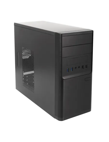 UNYKAch Dark Shadow Caja PC Micro ATX Dark USB 3.0 Negra + Fuente de Alimentación 500W