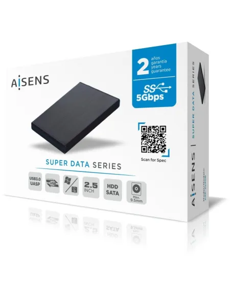 Aisens ASE-2530B Caja Externa para Disco Duro de 2.5" USB 3.0 Negra