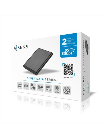 Aisens ASE-2525B Caja Externa para Disco Duro 2.5" SATA USB 3.0 Negra