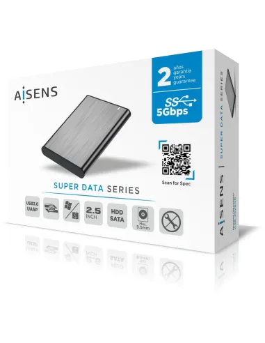 Aisens ASE-2525GR Caja Externa para Disco Duro 2.5" SATA USB 3.0 Gris