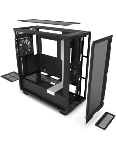 NZXT H7 Flow Cristal Templado USB 3.2 Blanca/Negra