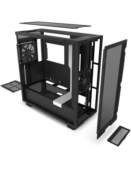 NZXT H7 Flow Cristal Templado USB 3.2 Blanca/Negra