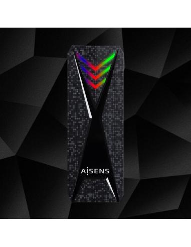 Aisens ASM2-RGB013B Caja Externa para Disco SSD M.2 USB-C Negra
