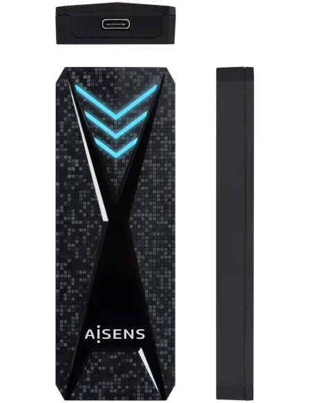 Aisens ASM2-RGB013B Caja Externa para Disco SSD M.2 USB-C Negra