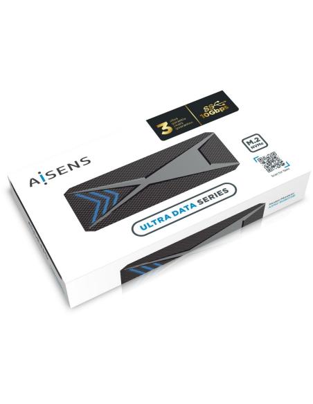 Aisens ASM2-RGB013B Caja Externa para Disco SSD M.2 USB-C Negra