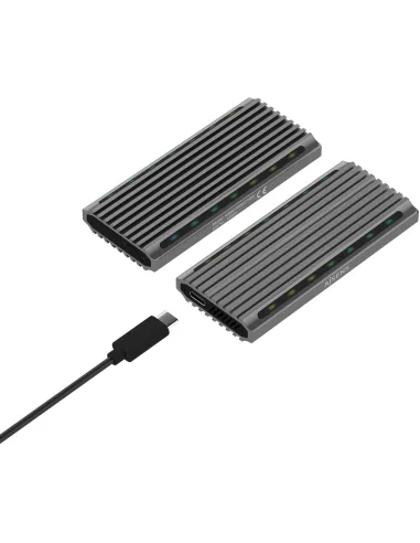 Aisens ASM2-RGB011GR Caja Externa para Disco Duro SSD M.2 SATA/NVMe USB-C Gris