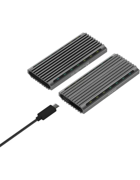 Aisens ASM2-RGB011GR Caja Externa para Disco Duro SSD M.2 SATA/NVMe USB-C Gris