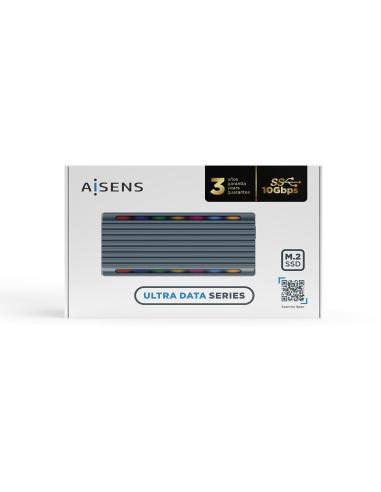 Aisens ASM2-RGB011GR Caja Externa para Disco Duro SSD M.2 SATA/NVMe USB-C Gris