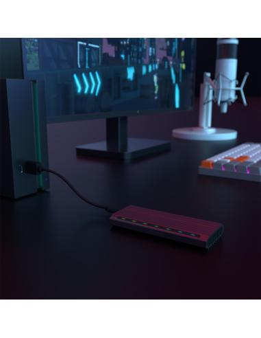 Aisens ASM2-RGB011GR Caja Externa para Disco Duro SSD M.2 SATA/NVMe USB-C Gris