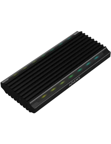Aisens ASM2-RGB011GR Caja Externa para Disco Duro SSD M.2 SATA/NVMe USB-C Negra