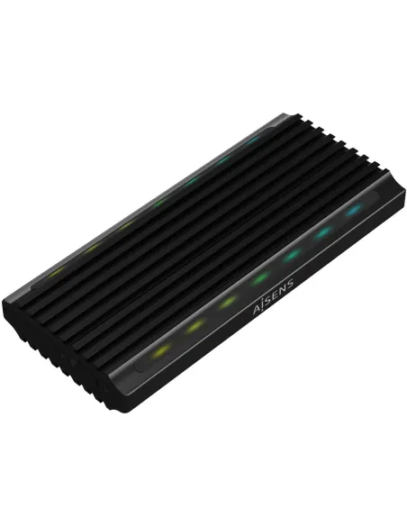 Aisens ASM2-RGB011GR Caja Externa para Disco Duro SSD M.2 SATA/NVMe USB-C Negra