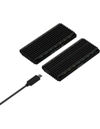 Aisens ASM2-RGB011GR Caja Externa para Disco Duro SSD M.2 SATA/NVMe USB-C Negra