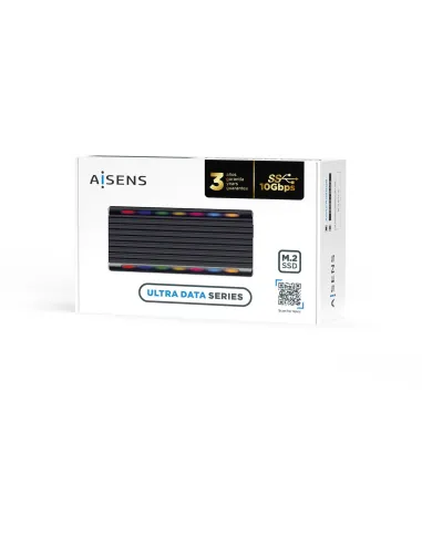 Aisens ASM2-RGB011GR Caja Externa para Disco Duro SSD M.2 SATA/NVMe USB-C Negra