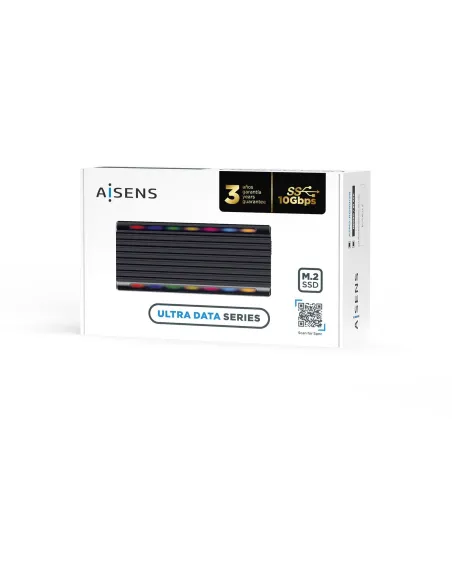Aisens ASM2-RGB011GR Caja Externa para Disco Duro SSD M.2 SATA/NVMe USB-C Negra