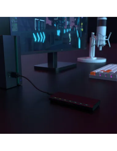 Aisens ASM2-RGB011GR Caja Externa para Disco Duro SSD M.2 SATA/NVMe USB-C Negra
