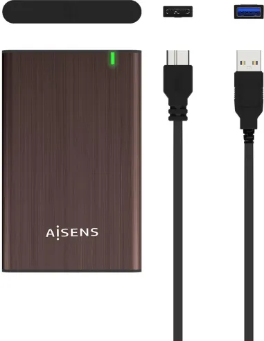 Aisens ASE-2525BWN Caja Externa para Disco Duro de 2.5" SATA USB 3.0 Marrón