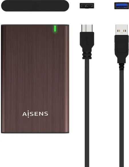 Aisens ASE-2525BWN Caja Externa para Disco Duro de 2.5" SATA USB 3.0 Marrón