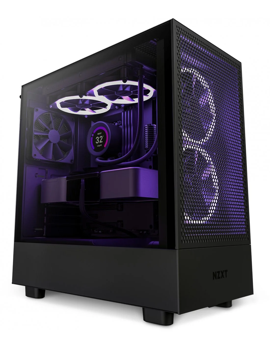 NZXT H5 Flow Cristal Templado USB-C 3.2 Negro