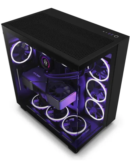 NZXT H9 Flow Cristal Templado USB 3.2 Negra