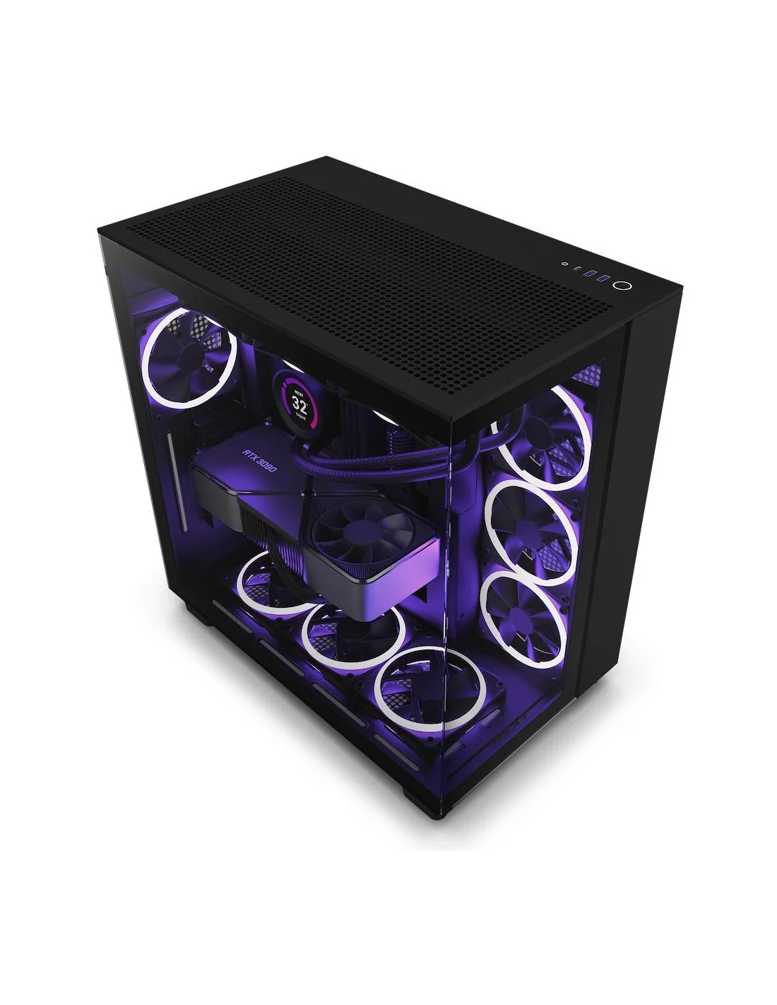 NZXT H9 Flow Cristal Templado USB 3.2 Negra