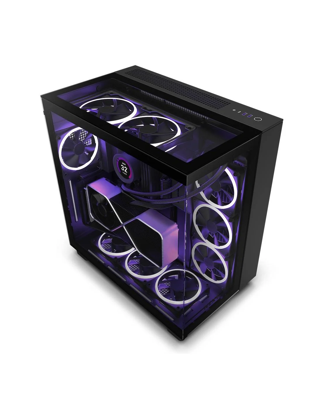 NZXT H9 Elite Cristal Templado USB 3.2 Negra