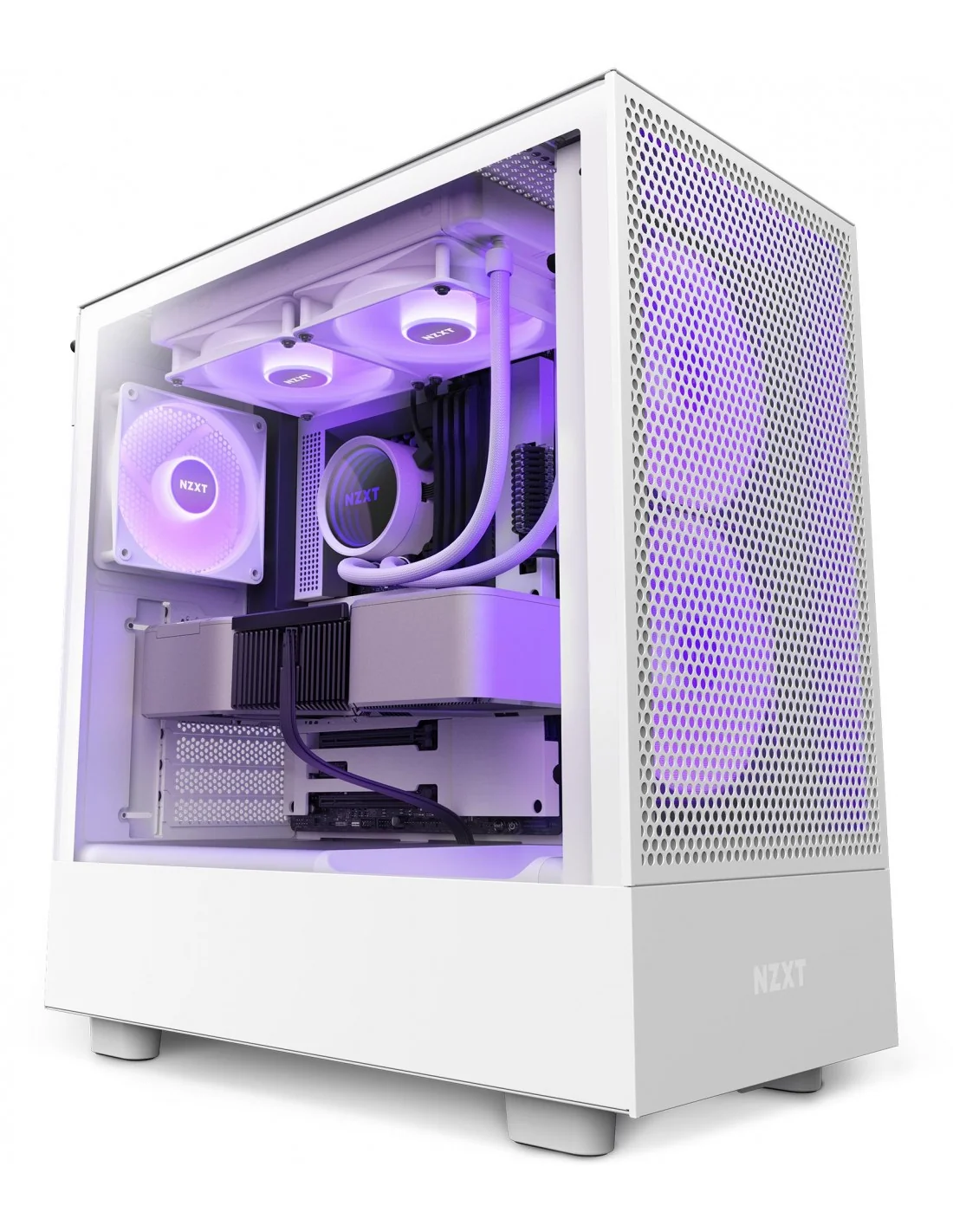 NZXT H5 Flow RGB Cristal Templado USB-C 3.2 Blanca