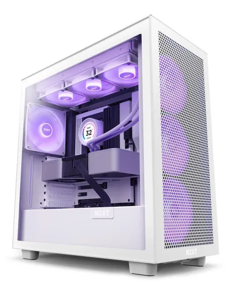 NZXT H7 Flow RGB Cristal Templado USB 3.2 Blanca