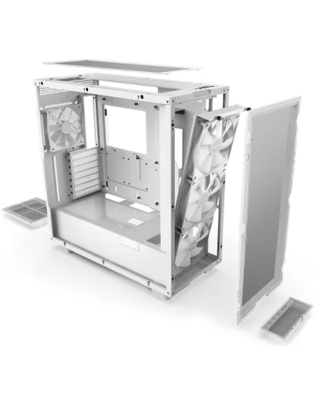 NZXT H7 Flow RGB Cristal Templado USB 3.2 Blanca