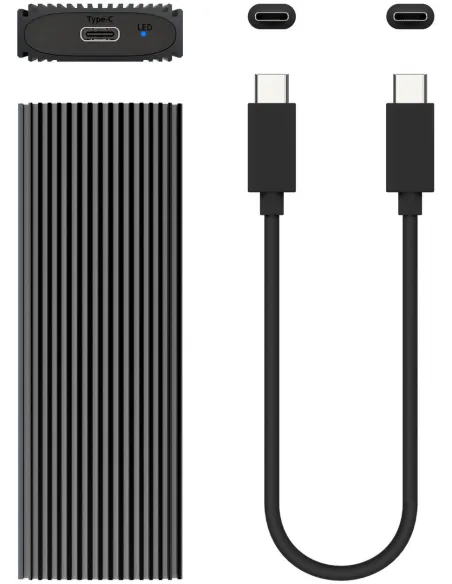 Aisens ASM2-023GR Caja Externa para Disco SSD M.2 USB-C Gris