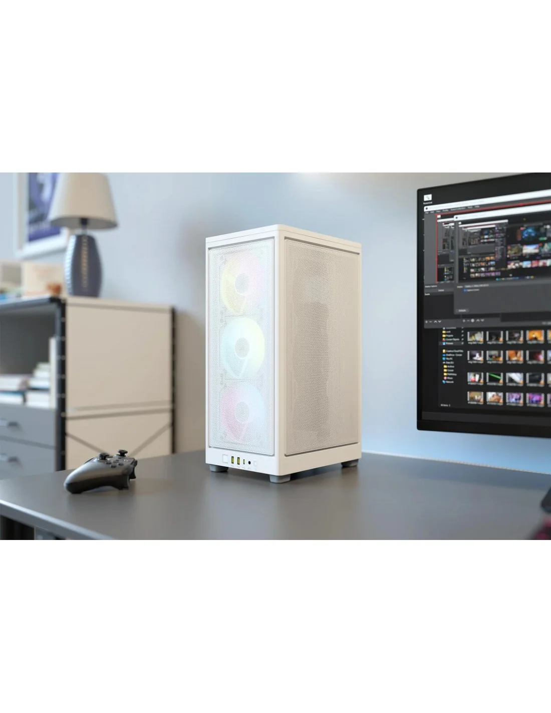 Corsair 2000D RGB Airflow SFF Tower USB 3.2 Blanca