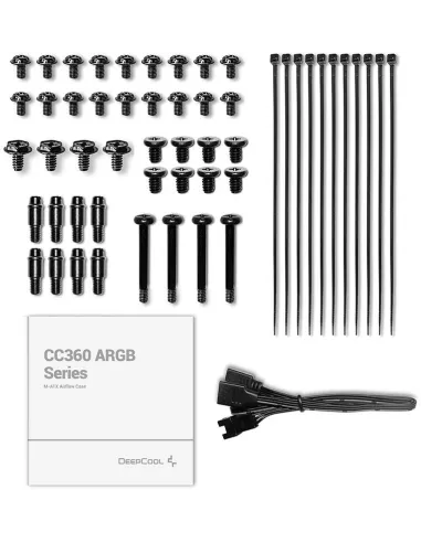 DeepCool CC360 ARGB Mid Tower MATX Cristal Templado USB 3.0 Blanca