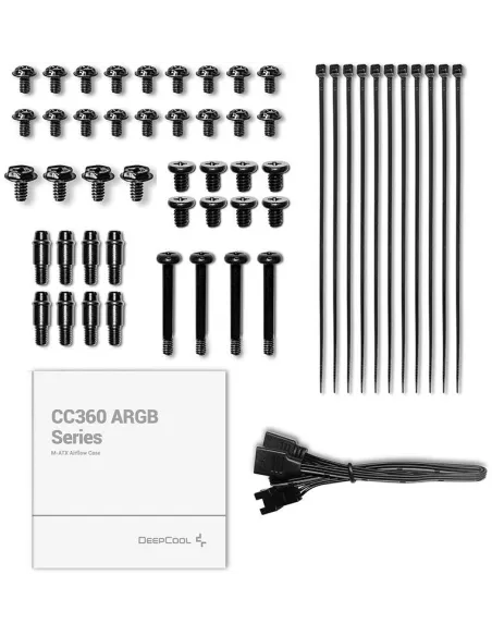 DeepCool CC360 ARGB Mid Tower MATX Cristal Templado USB 3.0 Negro